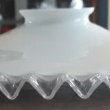 White opaline lampshade with lace