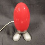 "fjorton" lamp dino egg red by tatsuo konno for ikea 1990s