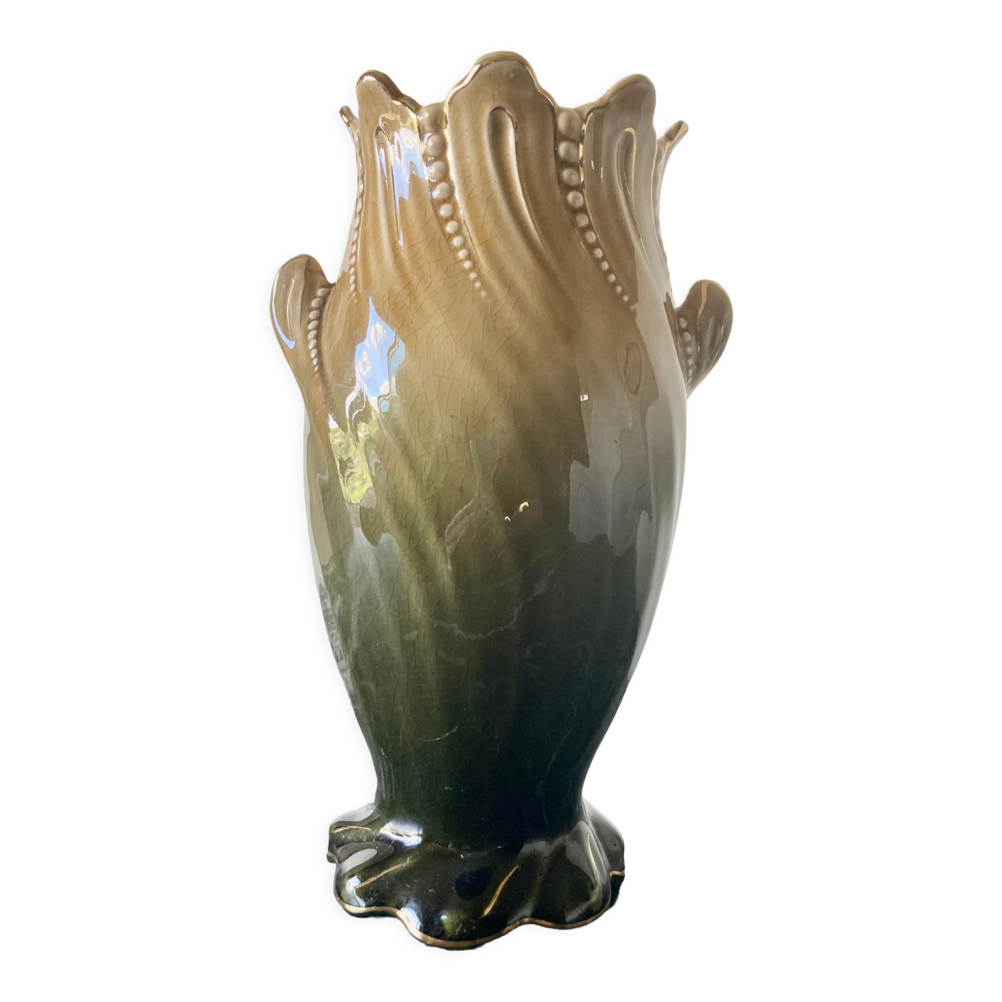 Art Nouveau earthenware vase by Antoine Gustave de Bruyn