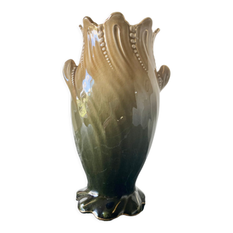 Art Nouveau earthenware vase by Antoine Gustave de Bruyn