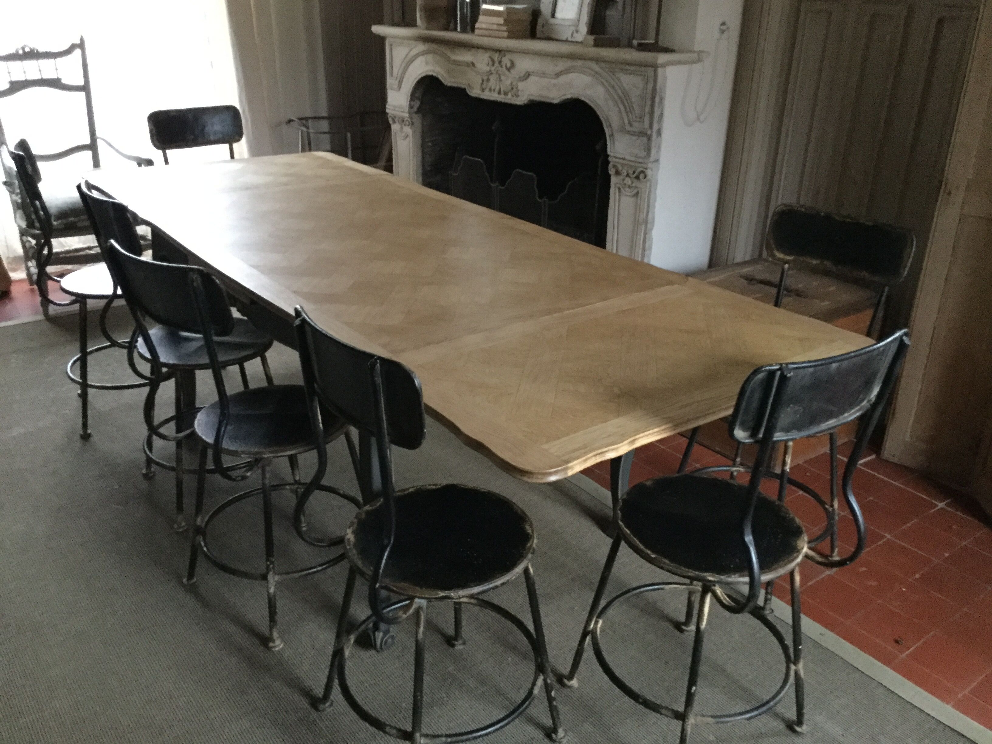 Old dining table with extensions