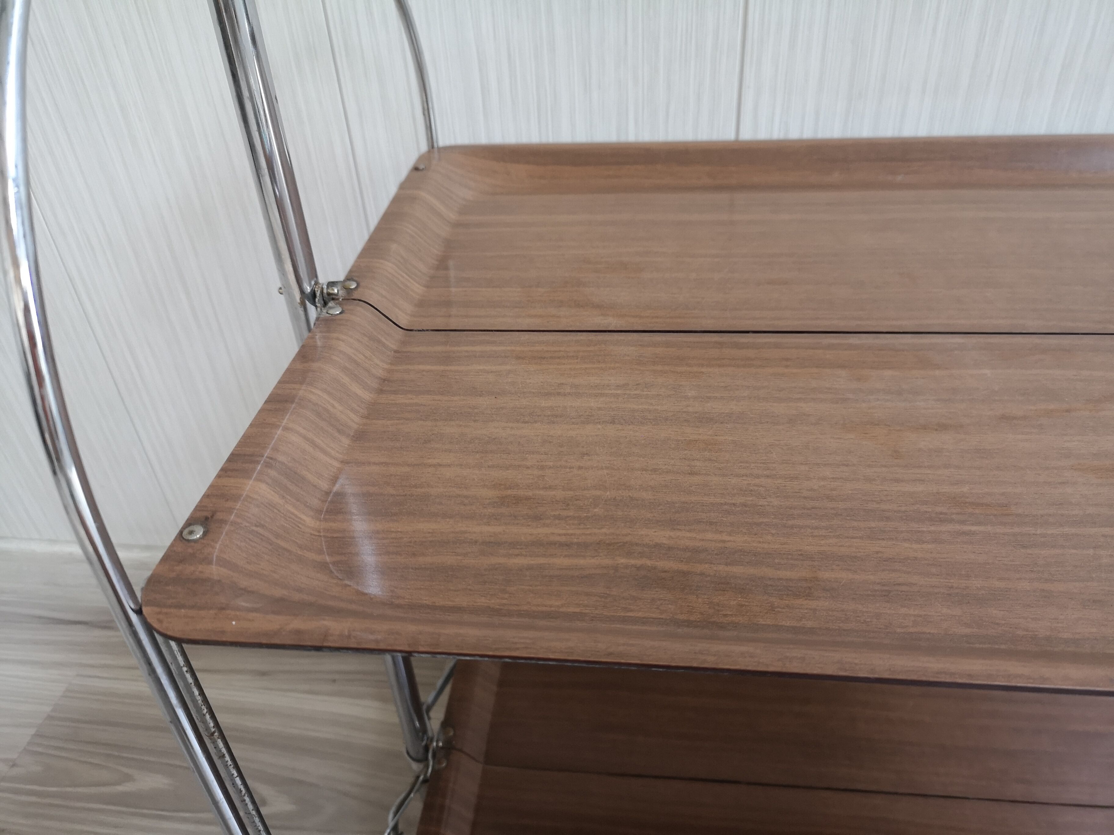 Vintage coffee table, bar, folding side table on wheels