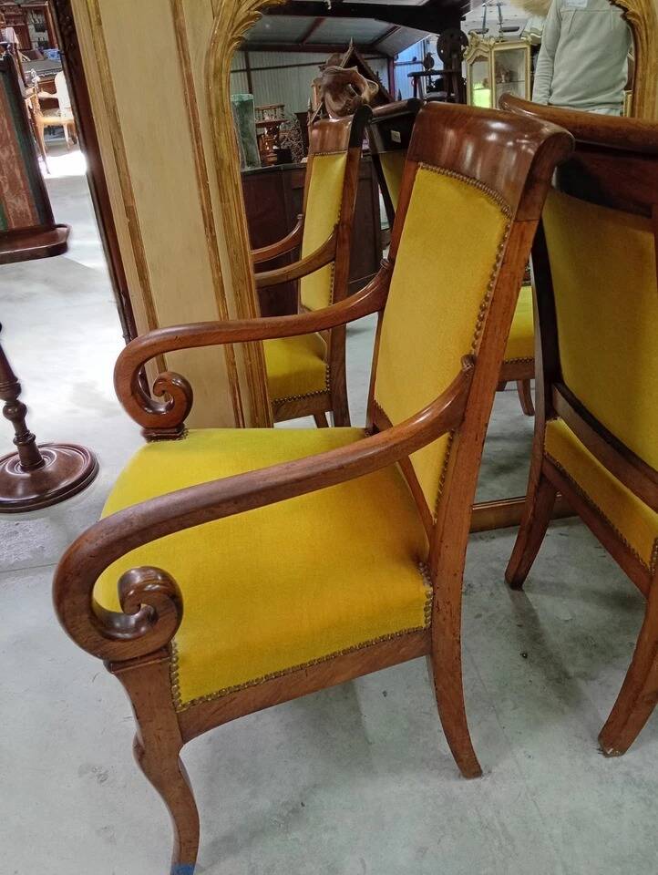 Paire de fauteuils d’époque Empire-Restauration en acajou