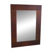 1950s modernist mahogany veneer mirror