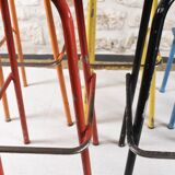 Set of 6 industrial high stools