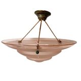 Art Deco pink glass basin pendant light