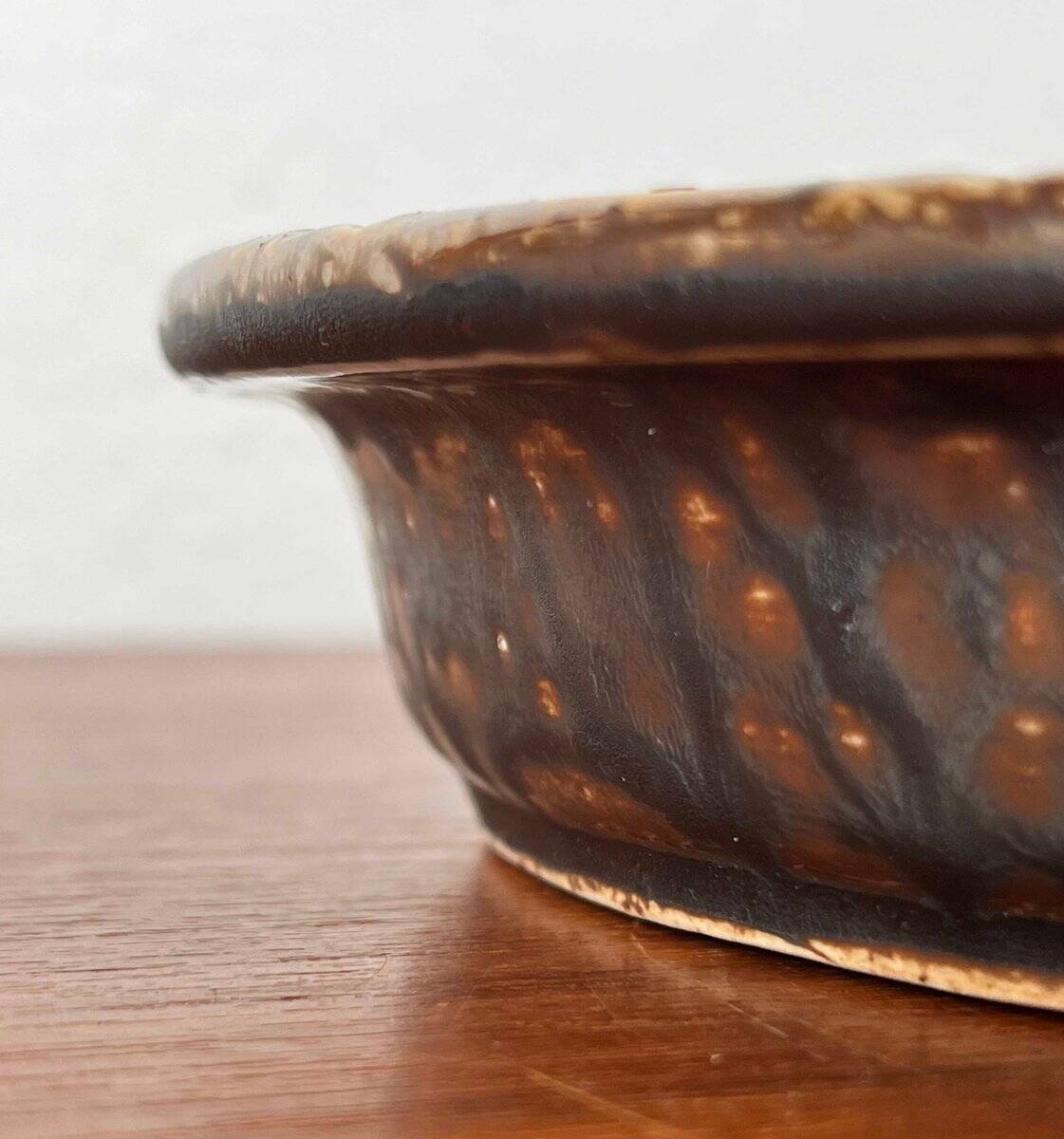 Danish pottery bowl in mid-century Lovemose style, 1960s.