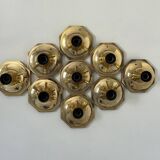 Set of 9 brass wall lights, Motoko Ishii for Staff Leuchten 1970