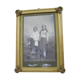 Former Art Deco photo frame with children's photo and wooden horse