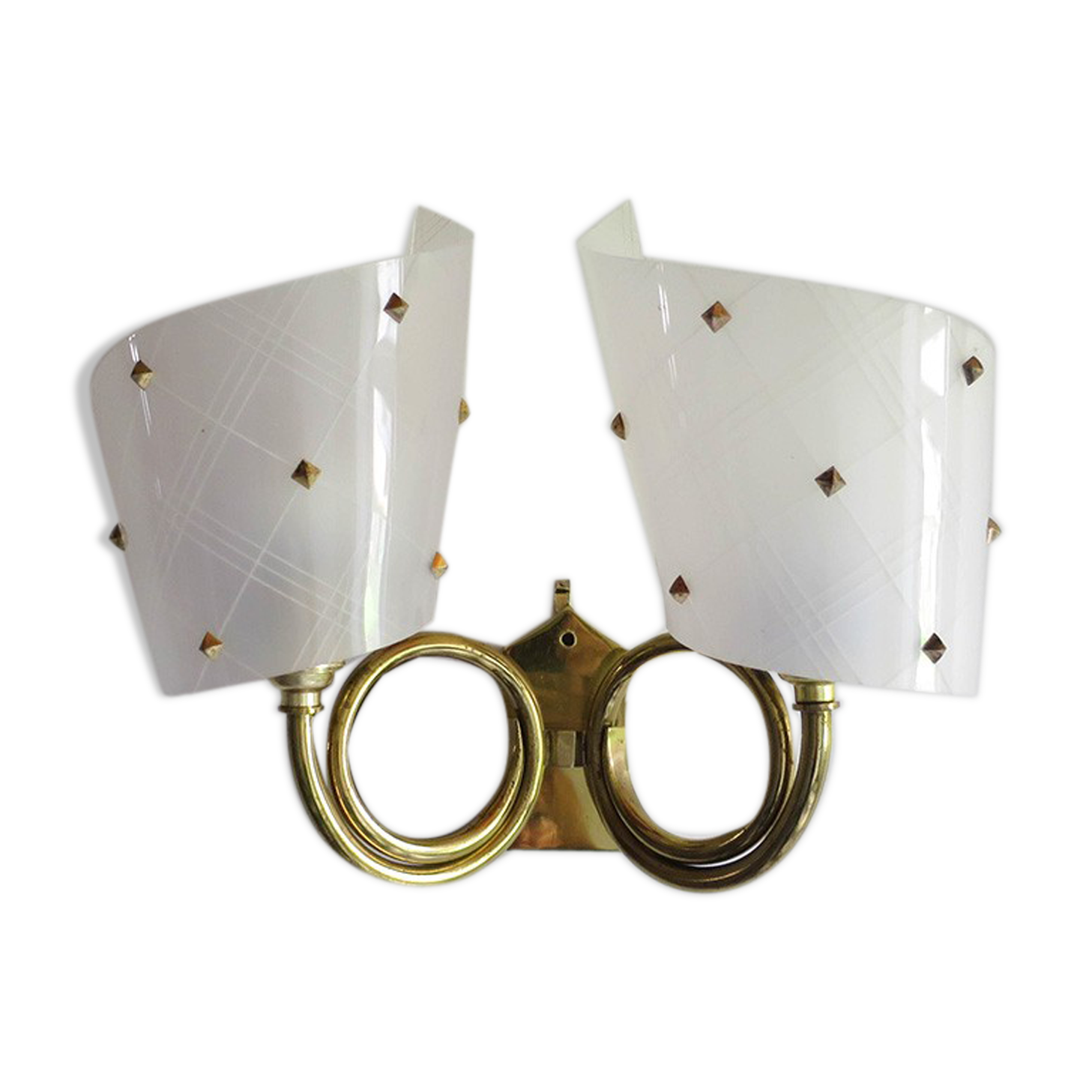 Brass trumpet sconce