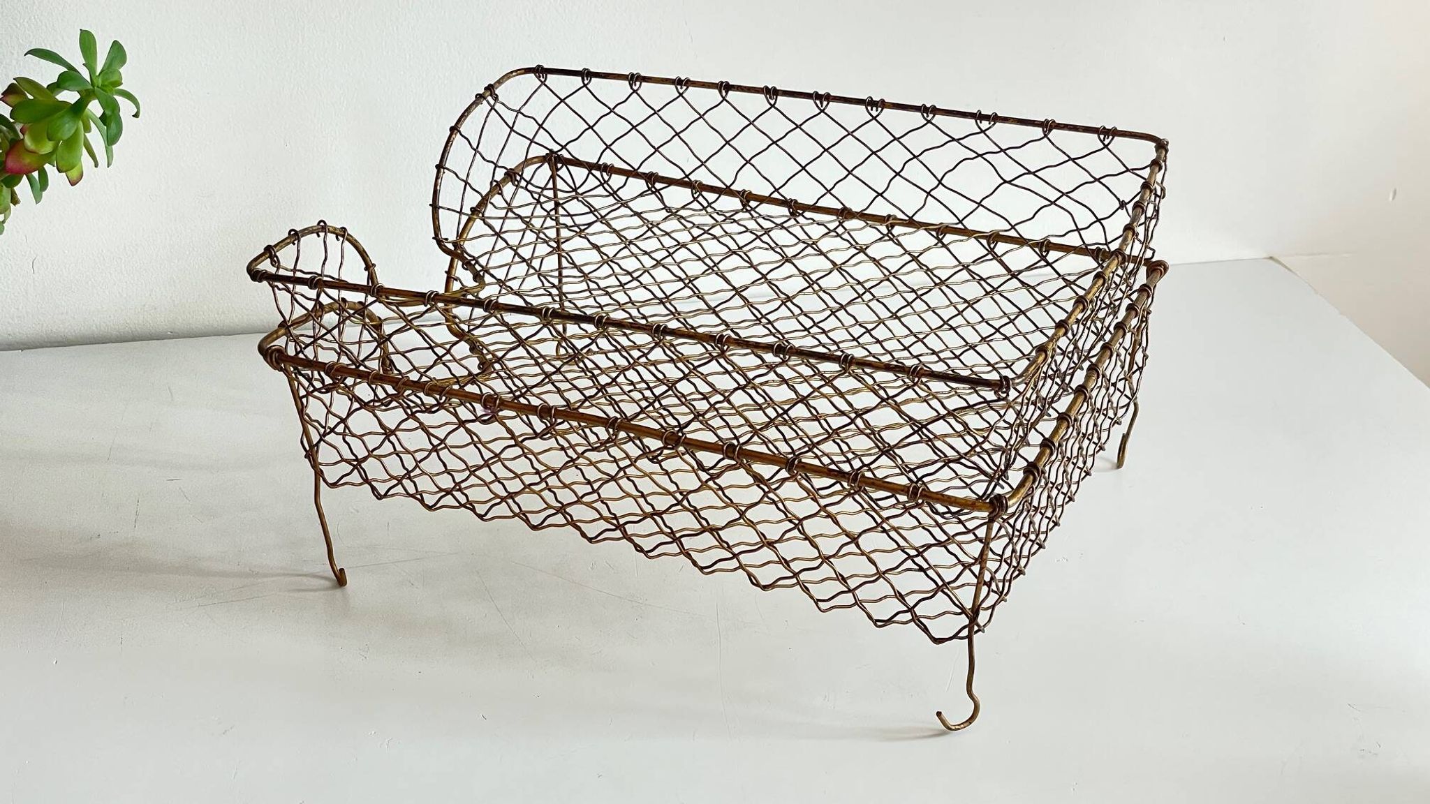 Bannettes empilables fil de laiton vintage
