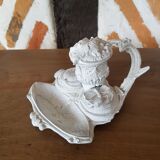 Ancien encrier porte plume patiné