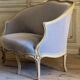 Louis XV style carved and painted wooden basket seat, 19th century.