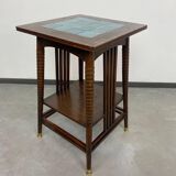 Side table in Jugendstil with a top made of blue tiles by Adolf Loos.