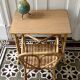 Vintage rattan desk and chair set for children