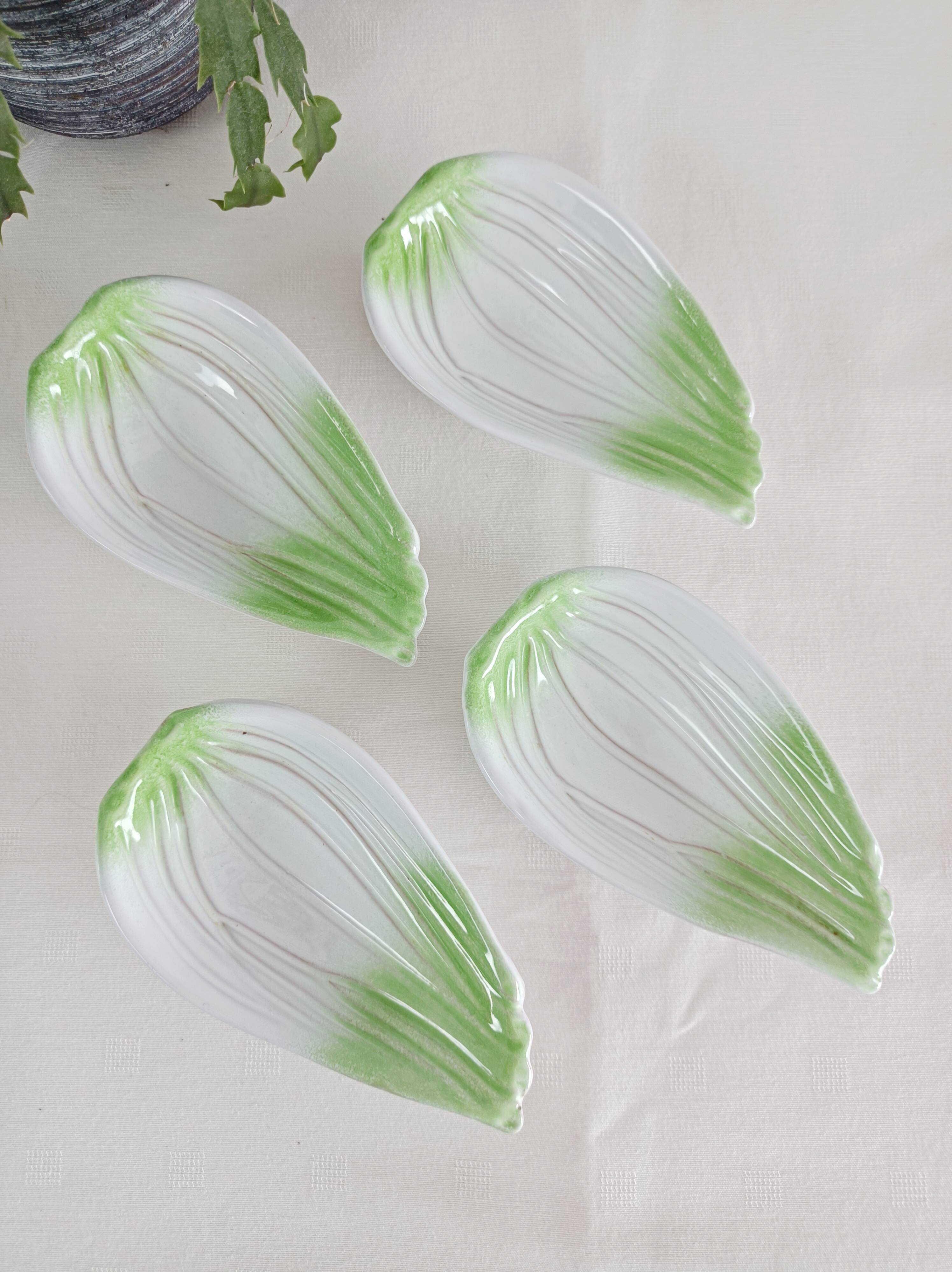 Set of 4 vegetable slip bowls