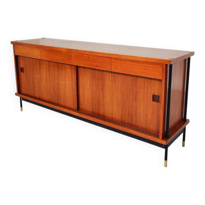 Buffet Ico Parisi de style moderne du milieu du siècle, double ouverture, Italie, années 1960