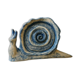 Snail – decorative sculpture in blue ceramic, unique piece
