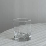 6 octagonal glass whiskey glasses
