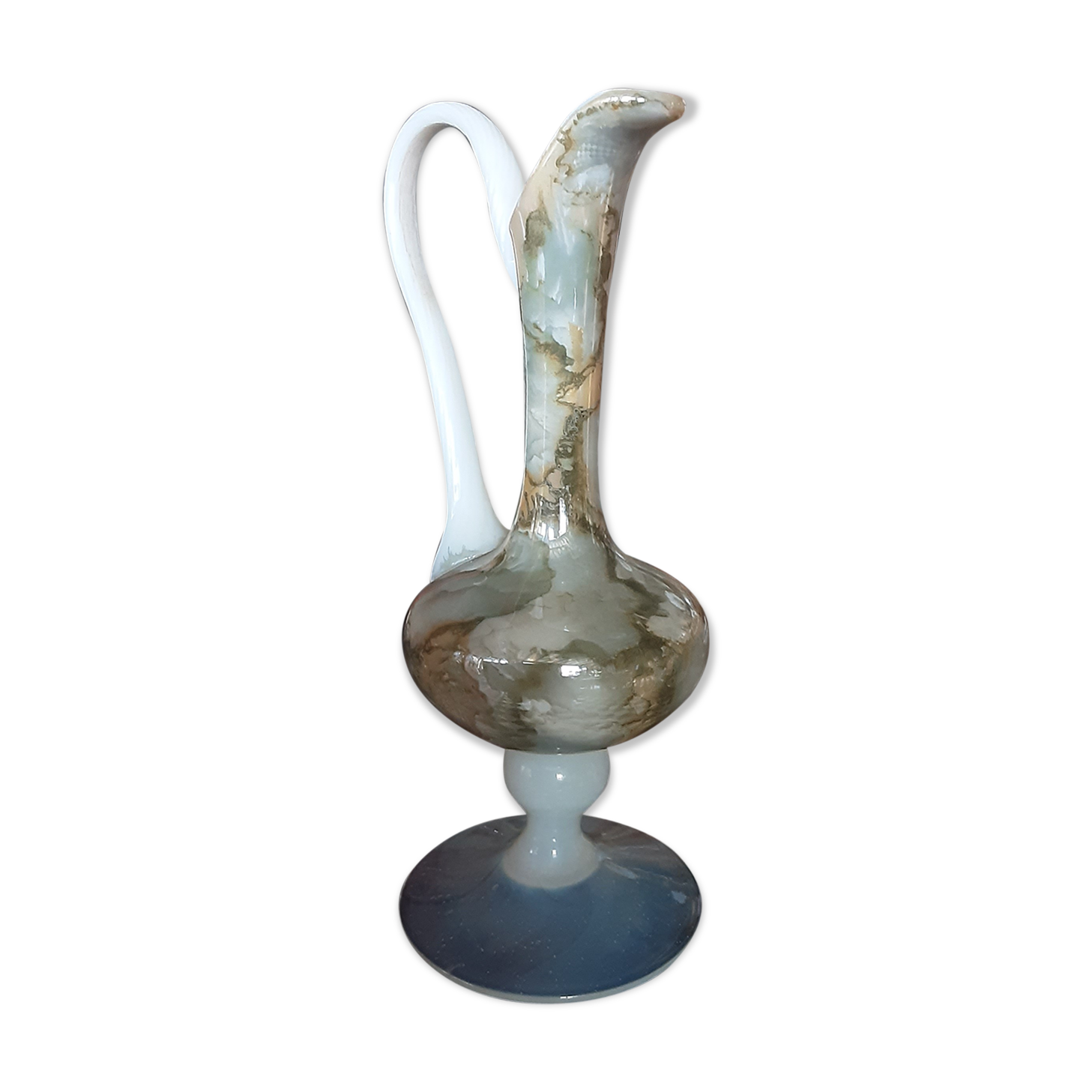 Green marbled opaline pitcher