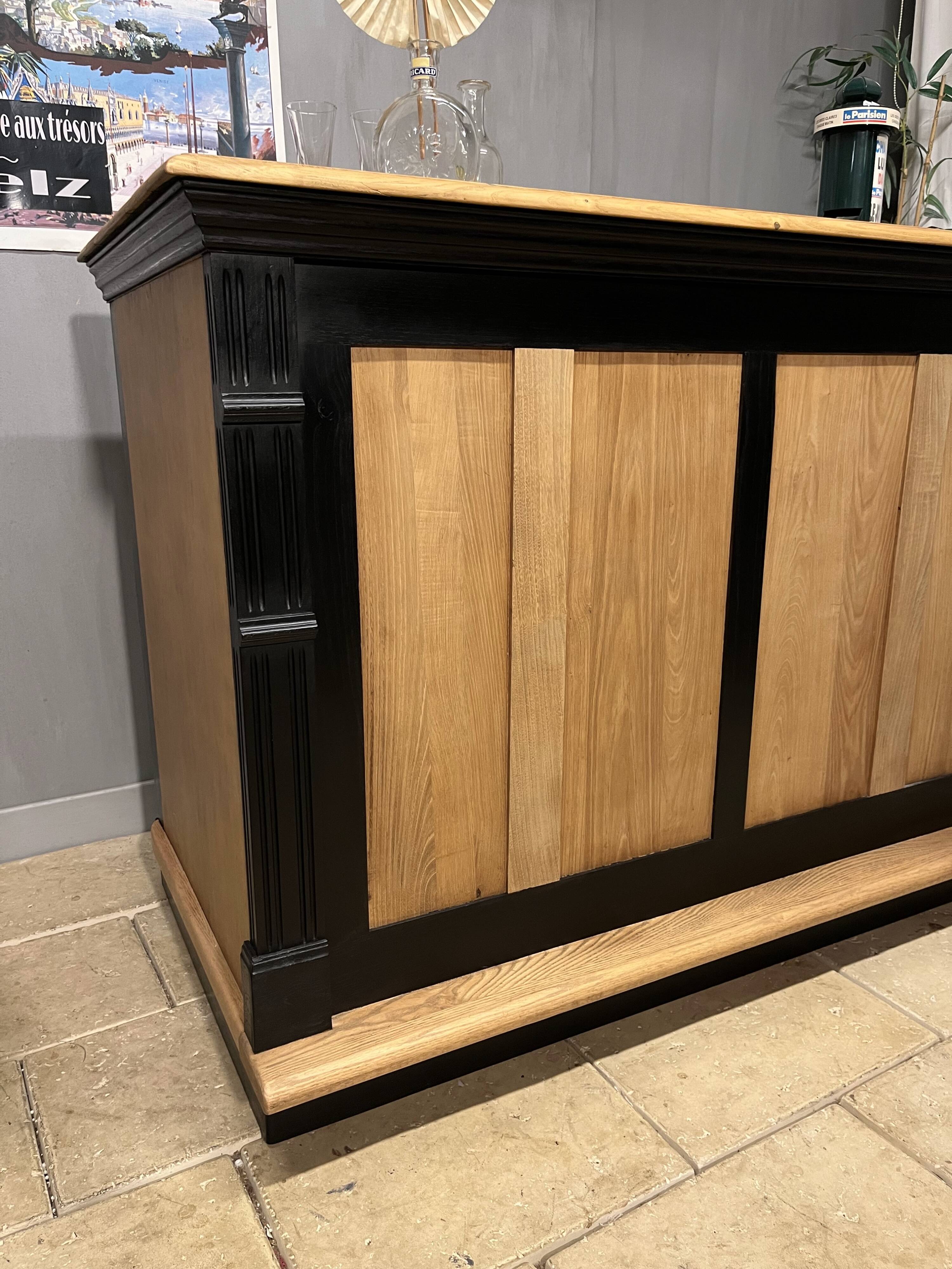 Bar à vin glacière chêne meuble métier comptoir bistrot