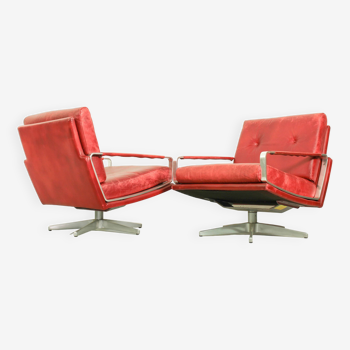 Paire de fauteuils lounge pivotants élégants du milieu du siècle, Allemagne 1960