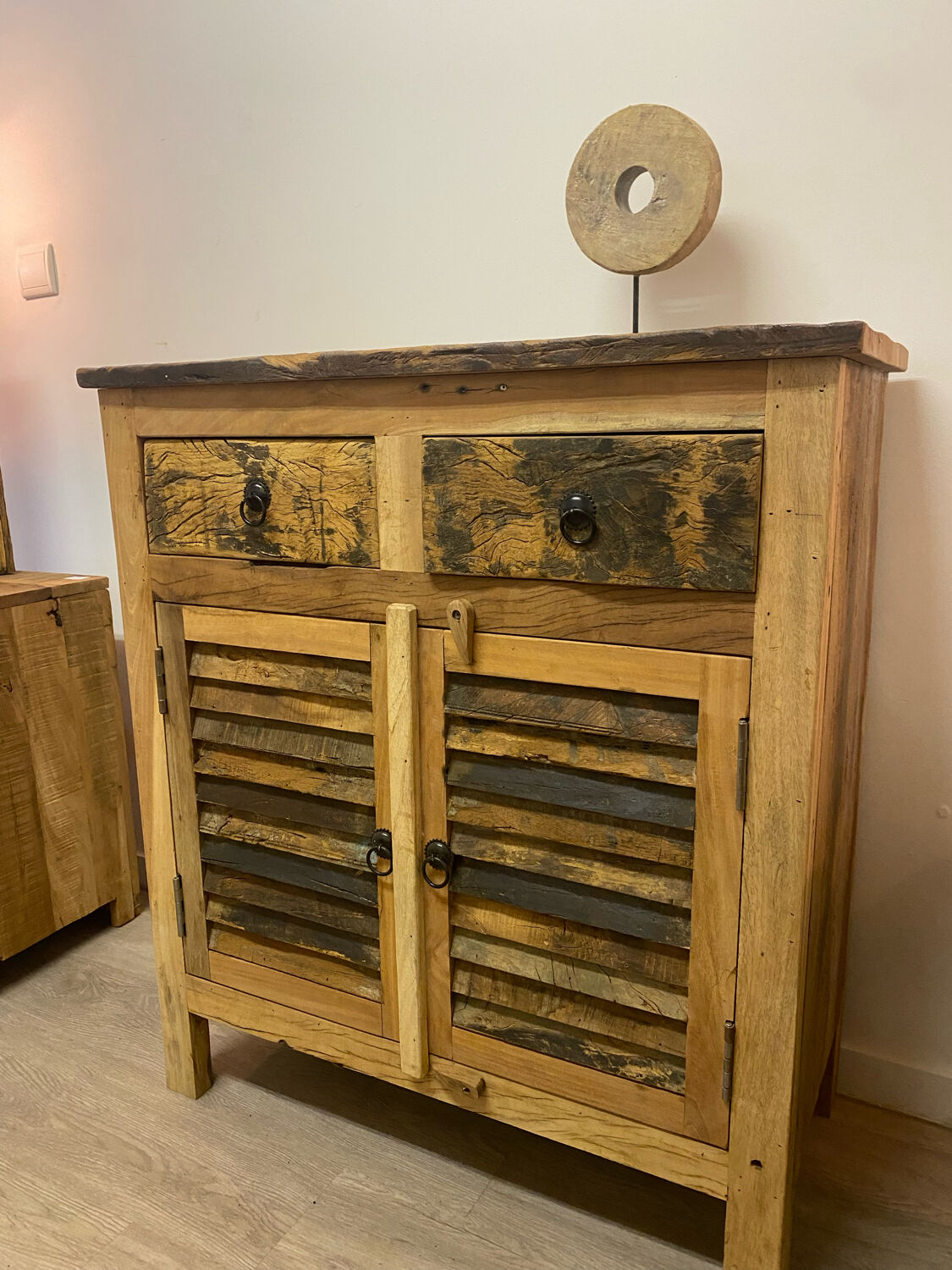 Sideboard louvers exotic wood recycled