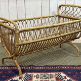 1960s rattan baby bed