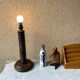Wooden lamp base turned in the style of Charles Dudouyt, 1960s.