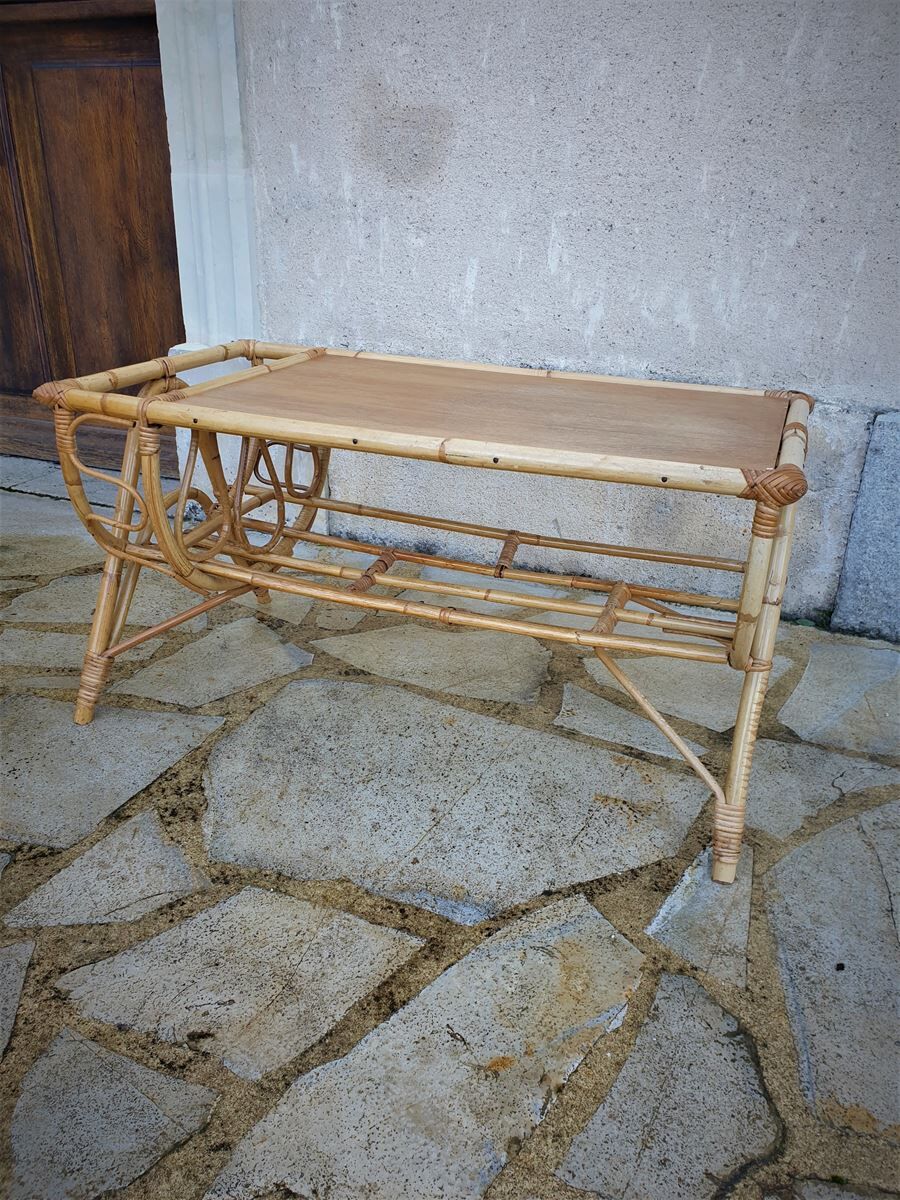 Vintage rattan coffee table