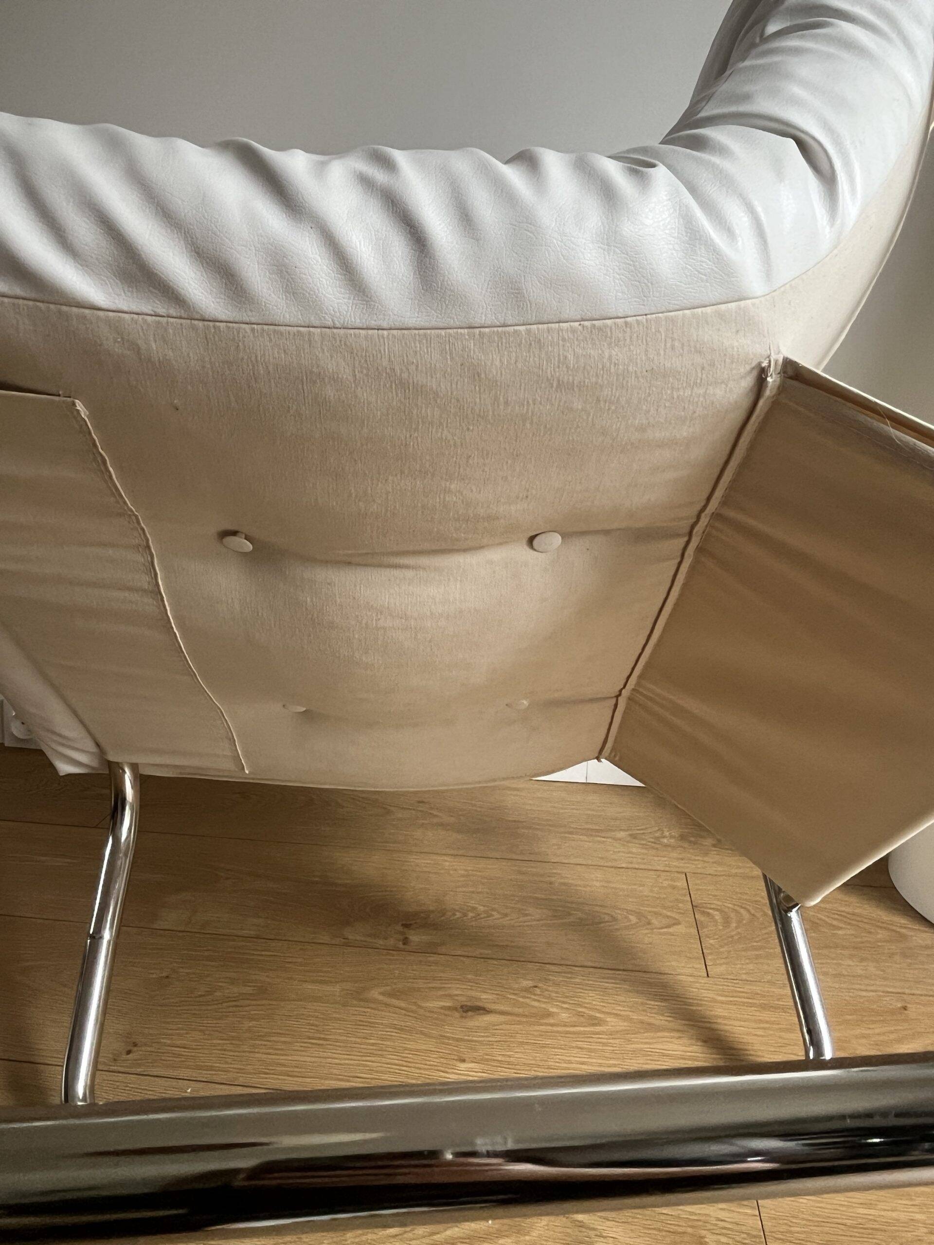White faux leather armchair by Christian Koban for DOM edition