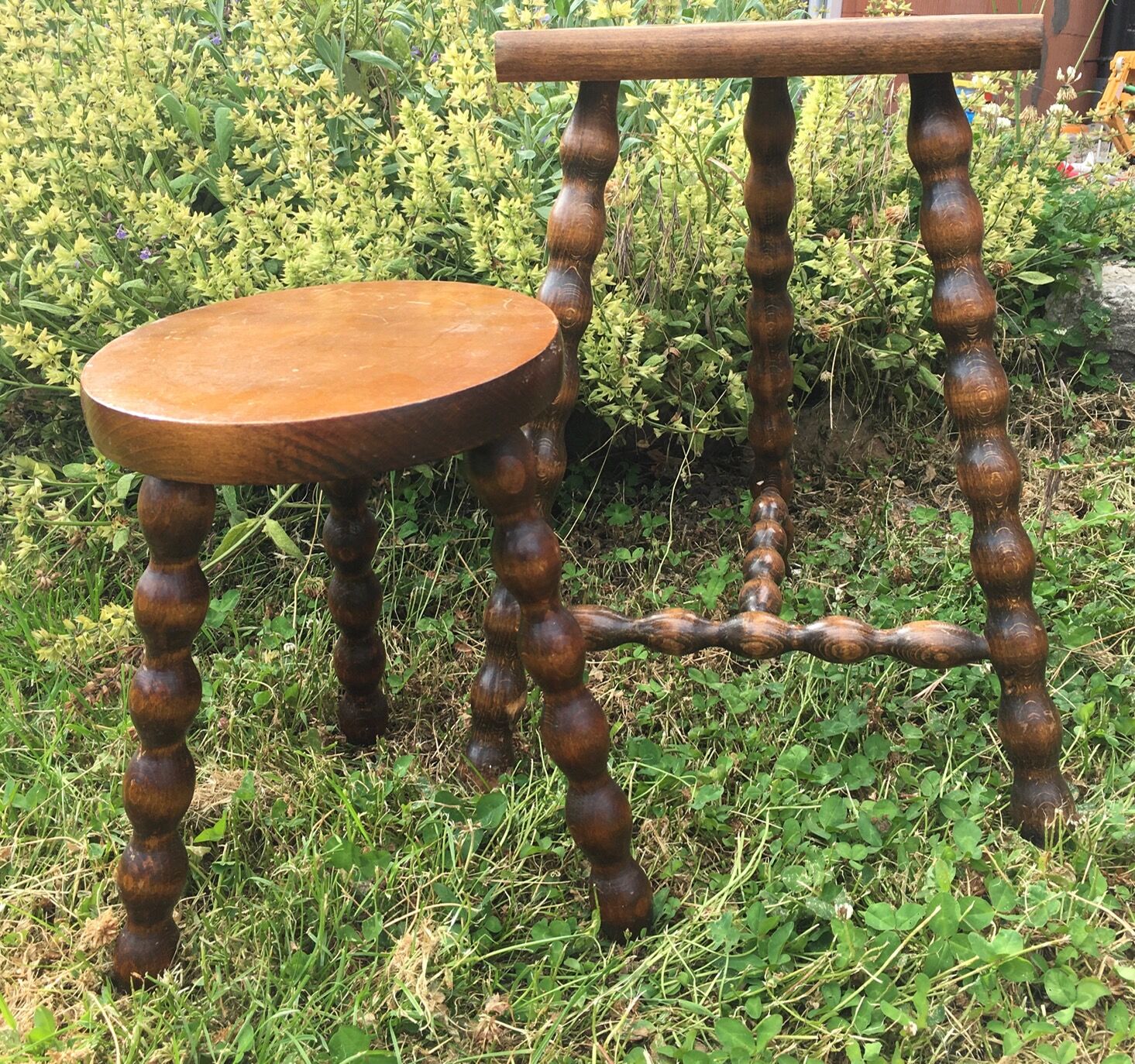 Duo of tripod stools