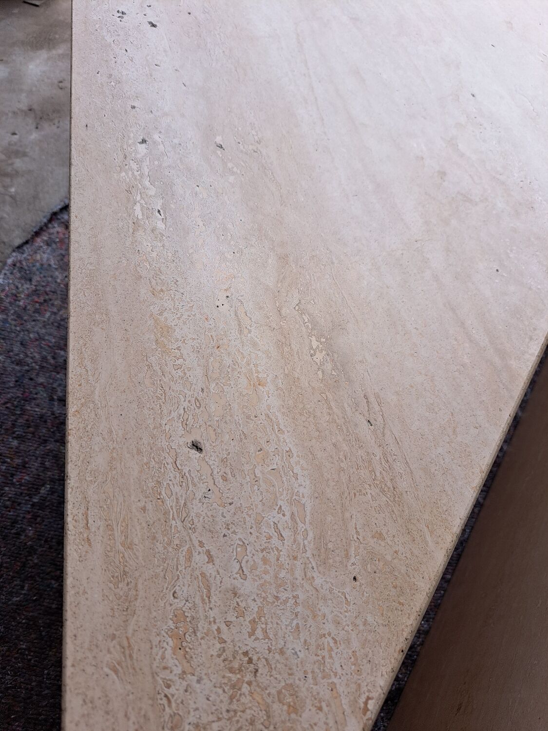 Travertine coffee table.