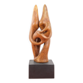 Dragoljub Milosevic - Sculpture vintage en plâtre "Couple debout" vers 1970
