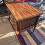 Vintage Scandinavian desk from the 1960s – Mahogany veneer – Dovetail joint