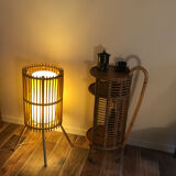Rattan floor lamp 50s/60s