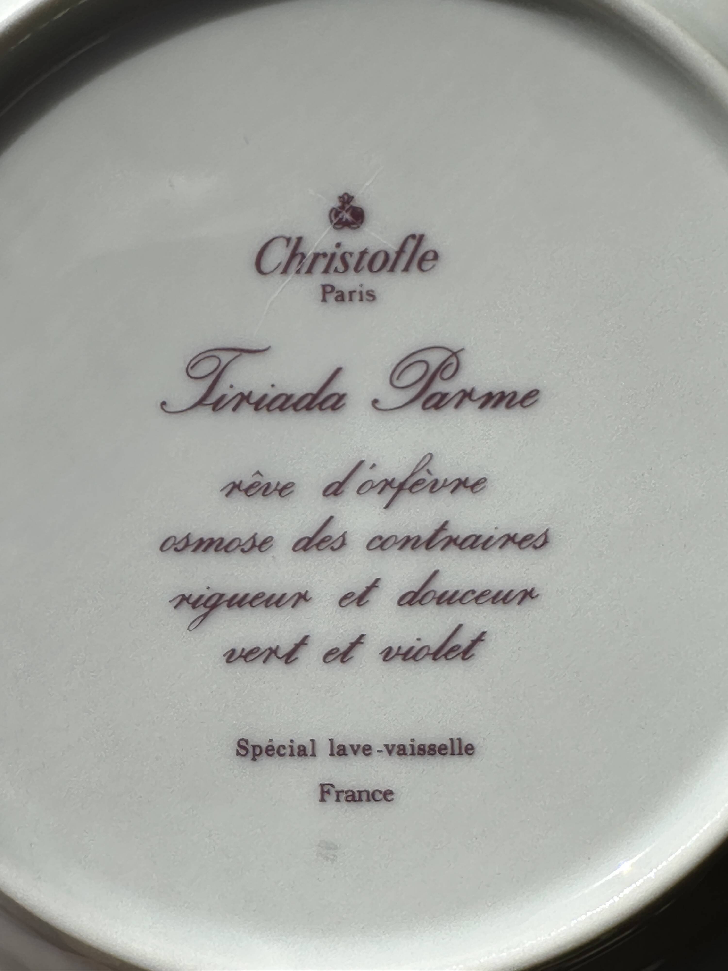 6 Christofle dessert plates, vintage Parma model