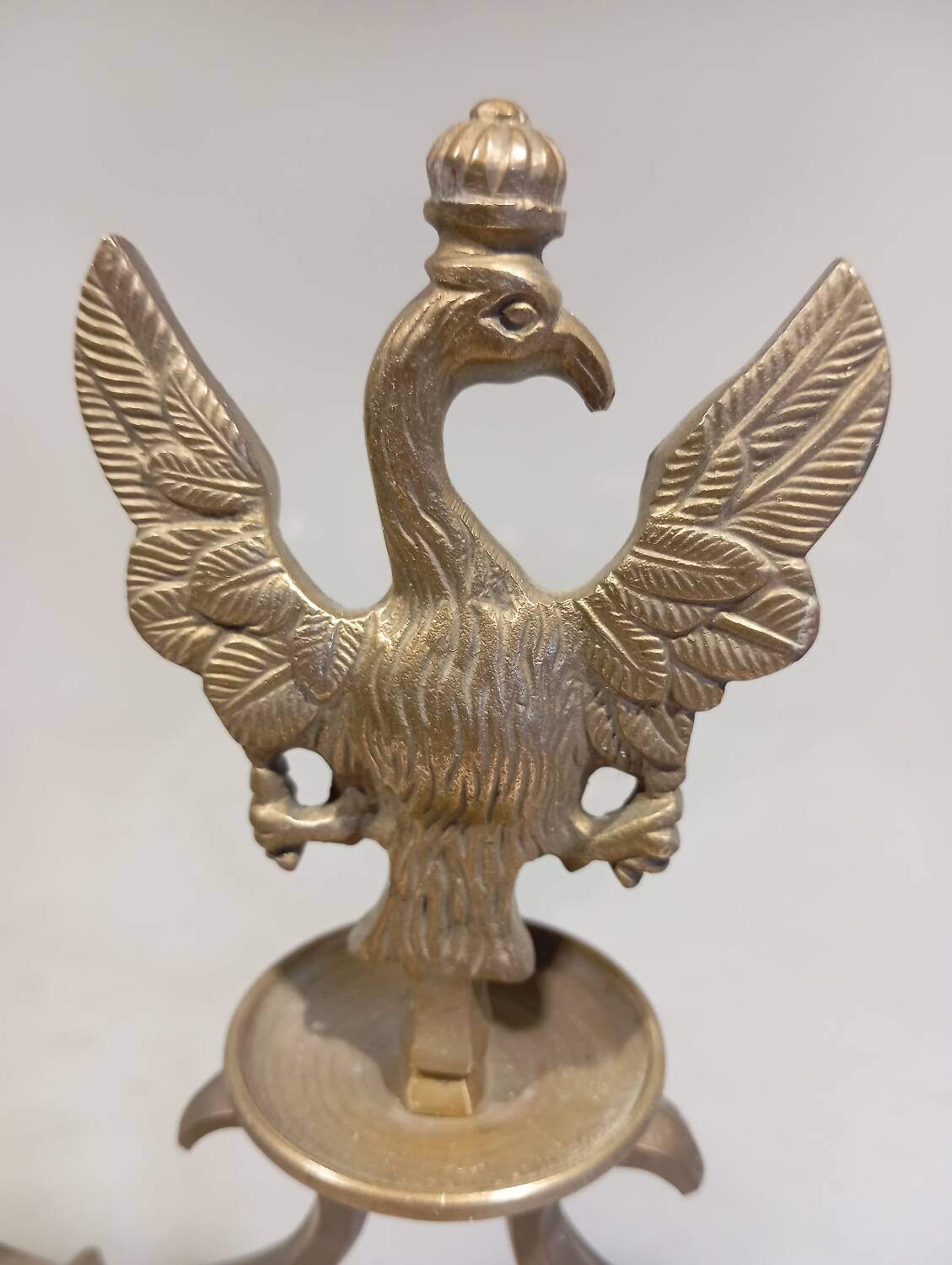 2-arm bronze candlestick, with eagle, 19th century
