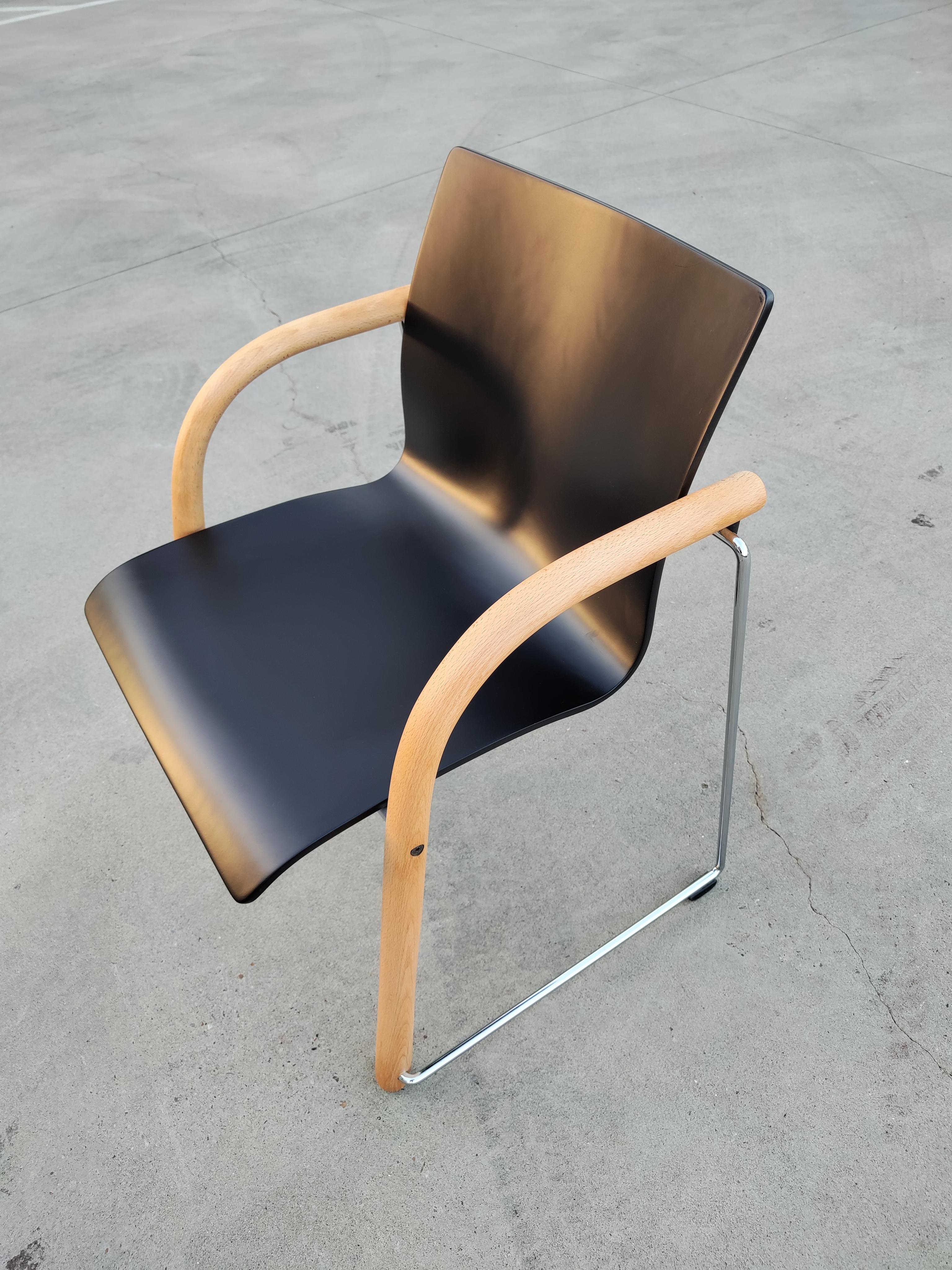 Set of 4 Thonet chairs model S320 renovated by Wulf Schneider and Ulrich Bohme, 1984