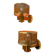 Pair of vintage rattan & wood wall sconces, Italy, 1970s