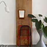 Vintage free-form teak entrance mirror 50s