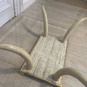 Table basse fausse défense d’éléphant, 1970s