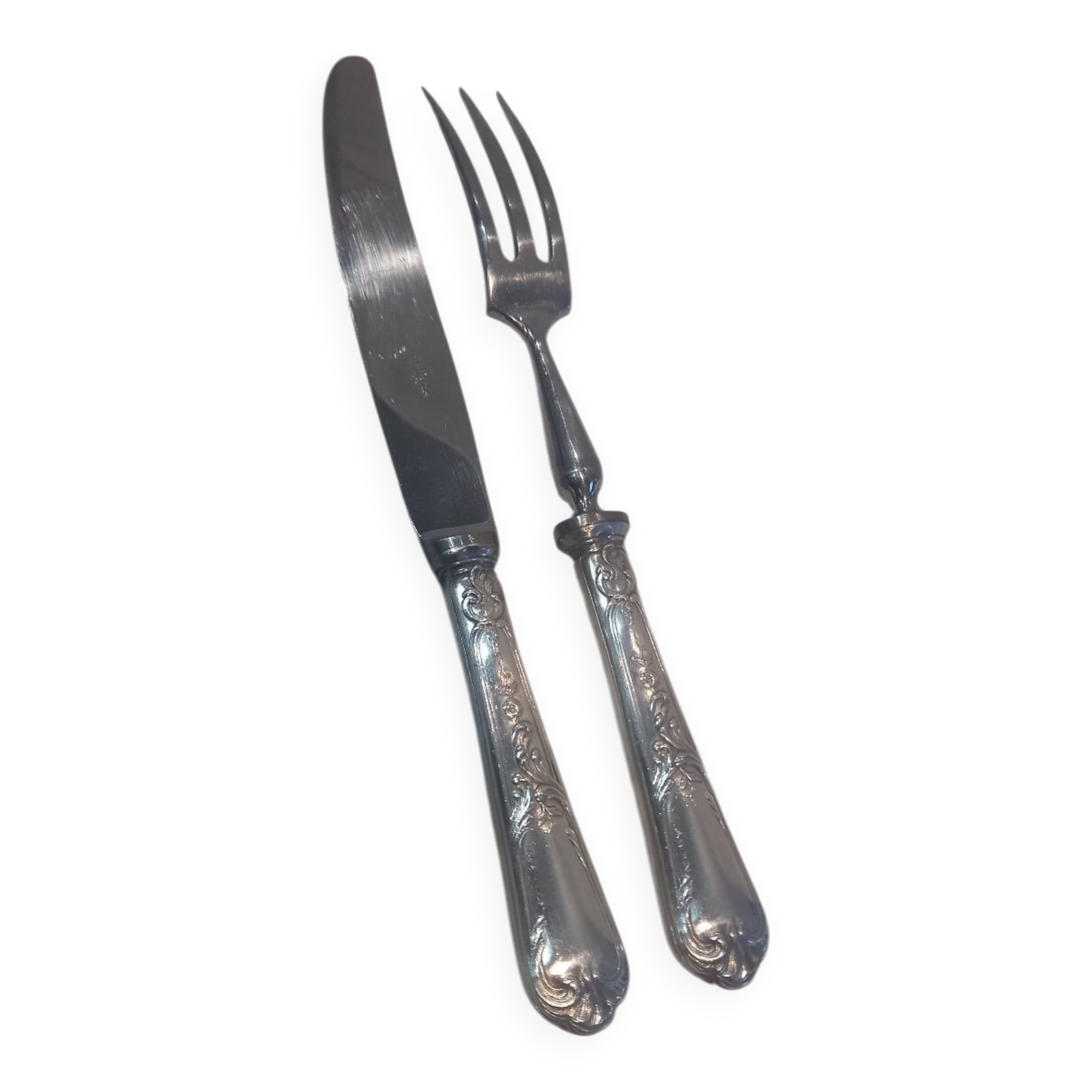 2-piece carving set, silver plated metal, Ercuis LXV 29