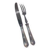 2-piece carving set, silver plated metal, Ercuis LXV 29
