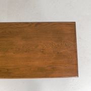Bistro table with an oak top on a cast iron base, 1930s.