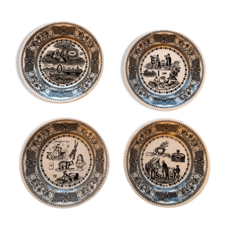 Series of four rebus plates