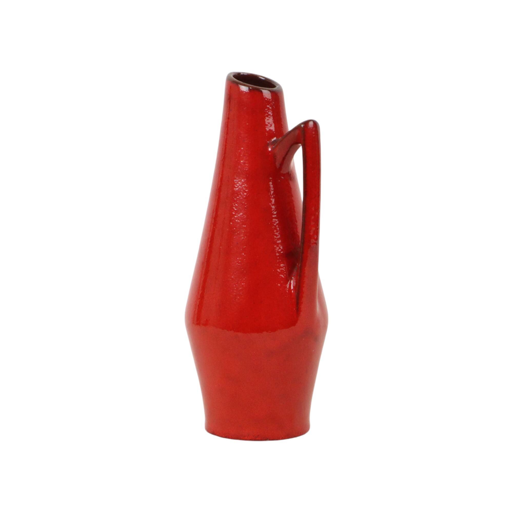 Rare Red Design Vase By Heinz Siery West Germany 271-22