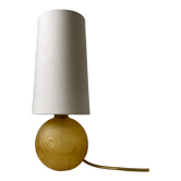 Lampe en verre ambré art déco et abat-jour cylindrique années 30