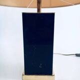 Hollywood Regency Style Black & Gold Square Table Lamp, 1970s