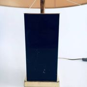 Hollywood Regency Style Black & Gold Square Table Lamp, 1970s